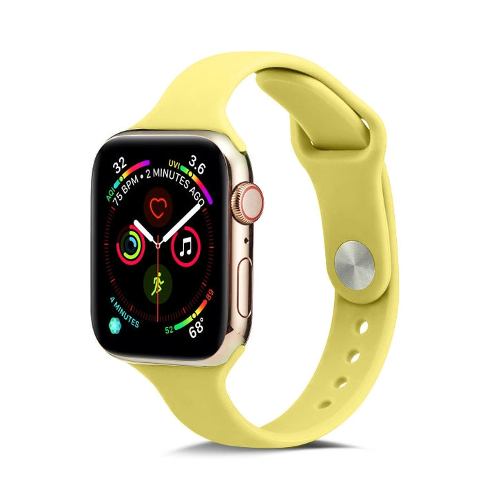 Lisslune | For Apple Watch 5/4 44mm & 3/2/1 42mm Thin Silicone Watch Strap (Yellow)