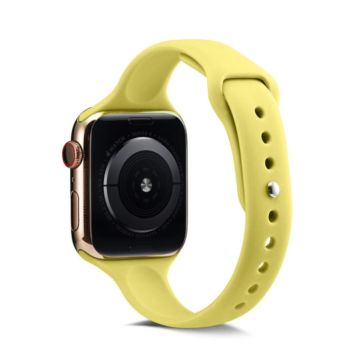 Lisslune | For Apple Watch 5/4 44mm & 3/2/1 42mm Thin Silicone Watch Strap (Yellow)