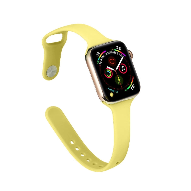 Lisslune | For Apple Watch 5/4 44mm & 3/2/1 42mm Thin Silicone Watch Strap (Yellow)