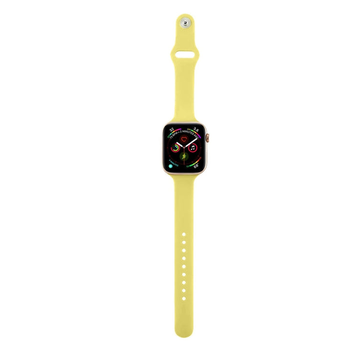 Lisslune | For Apple Watch 5/4 44mm & 3/2/1 42mm Thin Silicone Watch Strap (Yellow)