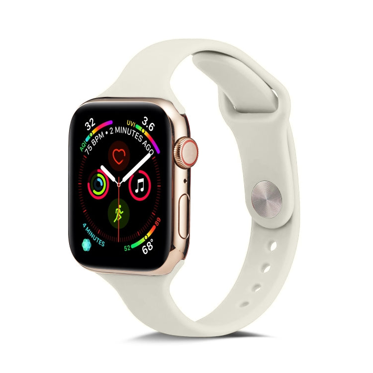 Lisslune | For Apple Watch 5/4 44mm & 3/2/1 42mm Thin Silicone Watch Band (Creamy White)