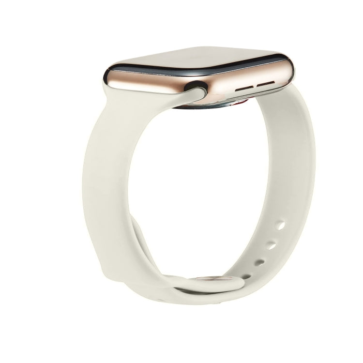 Lisslune | For Apple Watch 5/4 44mm & 3/2/1 42mm Thin Silicone Watch Band (Creamy White)
