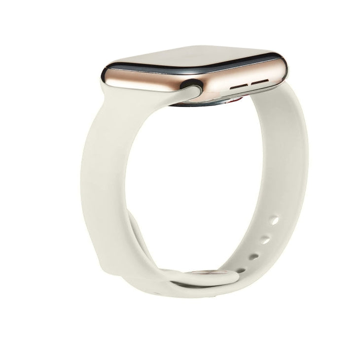 Lisslune | For Apple Watch 5/4 44mm & 3/2/1 42mm Thin Silicone Watch Band (Creamy White)