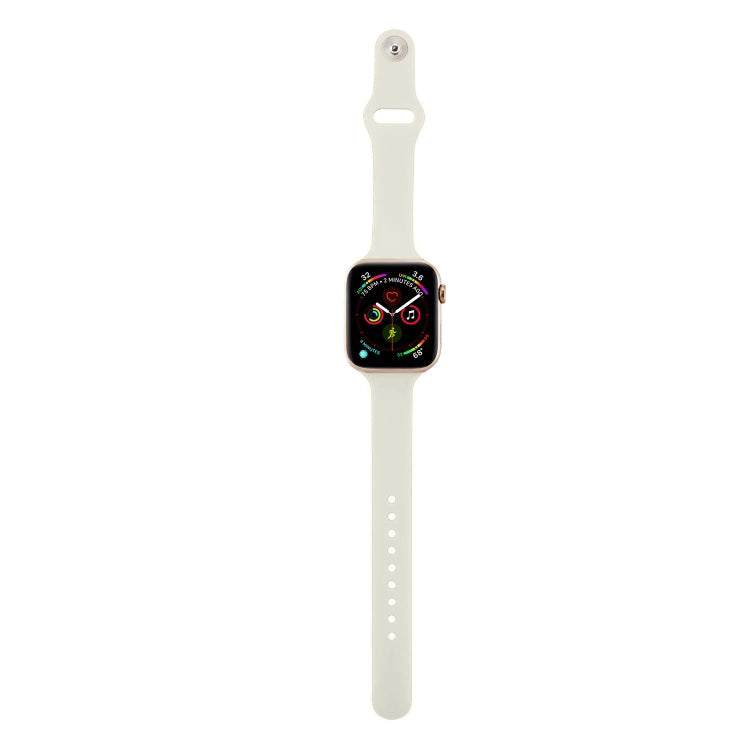 Lisslune | For Apple Watch 5/4 44mm & 3/2/1 42mm Thin Silicone Watch Band (Creamy White)
