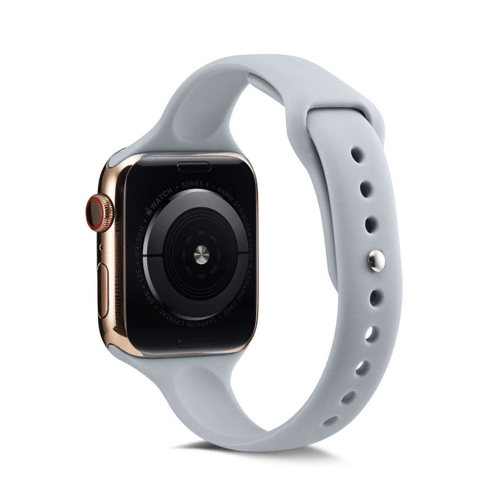 Lisslune | For Apple Watch 5/4 44mm & 3/2/1 42mm Thin Silicone Watch Band (Light Gray)