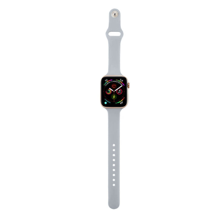 Lisslune | For Apple Watch 5/4 44mm & 3/2/1 42mm Thin Silicone Watch Band (Light Gray)