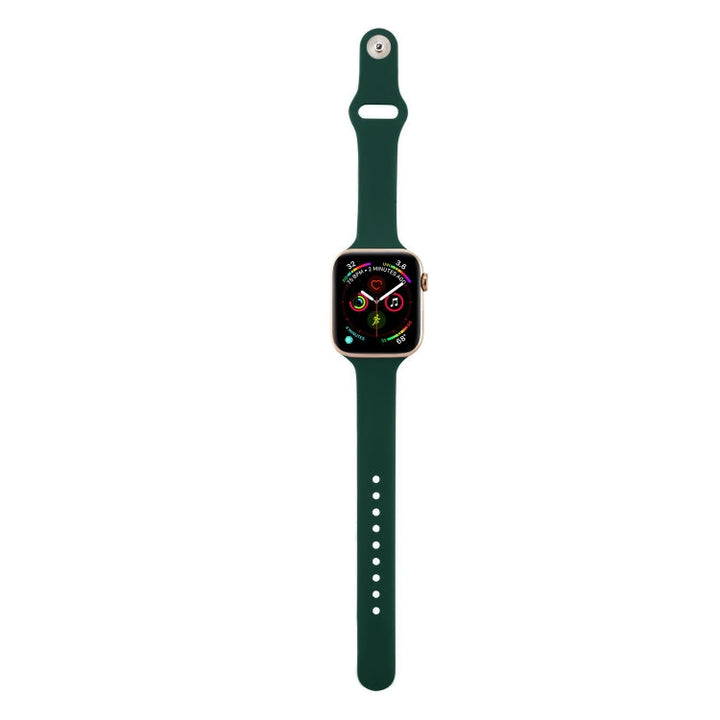 Lisslune | For Apple Watch 5/4 44mm & 3/2/1 42mm Thin Silicone Watch Band (Dark Green)