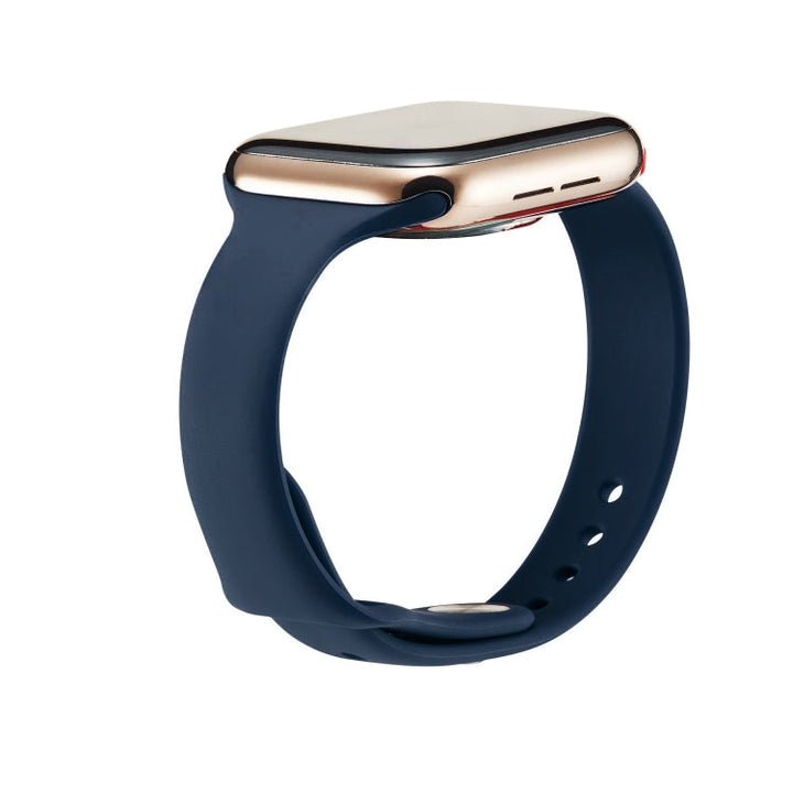 Lisslune | For Apple Watch 5/4 44mm & 3/2/1 42mm Thin Silicone Band (Dark Blue)