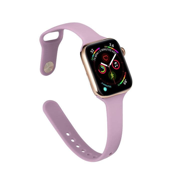 Lisslune | For Apple Watch 5/4 44mm & 3/2/1 42mm Thin Silicone Watch Band (Purple)
