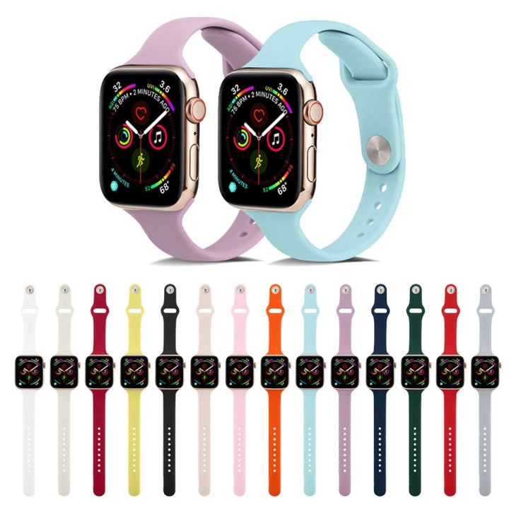 Lisslune | For Apple Watch 5/4 44mm & 3/2/1 42mm Thin Silicone Watch Band (Light Gray)