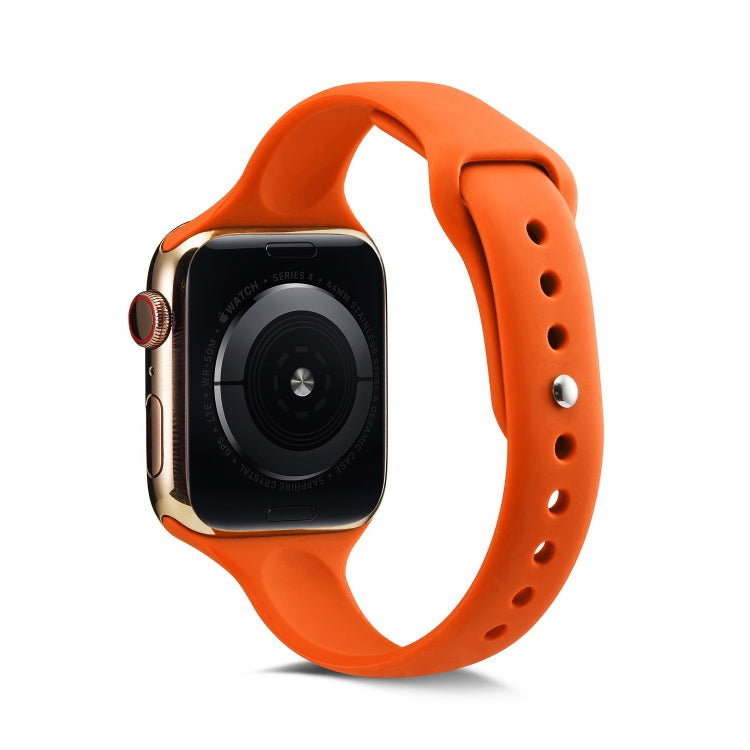 Lisslune | For Apple Watch 5/4 40mm & 3/2/1 38mm Thin Silicone Watch Band (Orange)