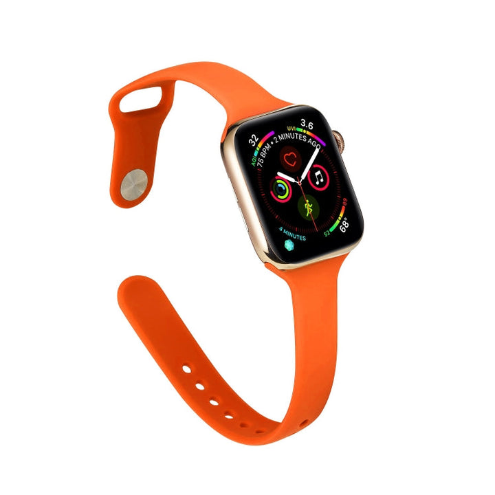 Lisslune | For Apple Watch 5/4 40mm & 3/2/1 38mm Thin Silicone Watch Band (Orange)
