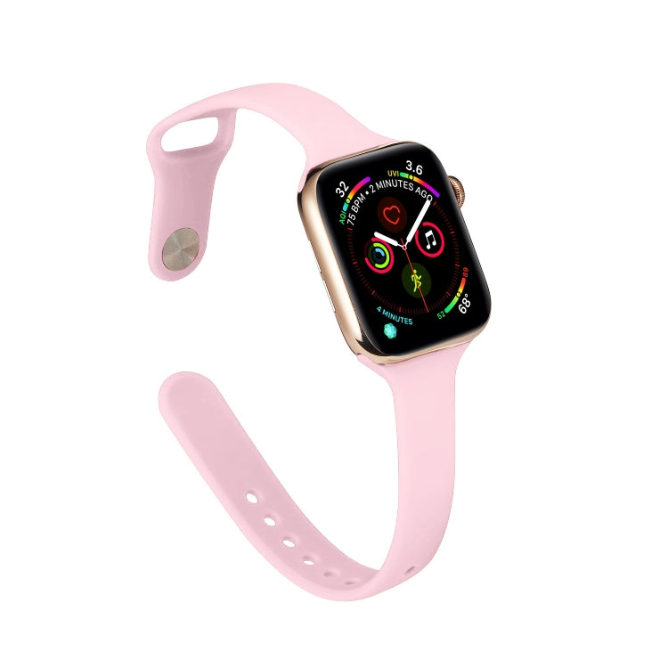 Lisslune | For Apple Watch 5/4 40mm & 3/2/1 38mm Thin Silicone Watch Band (Pink)