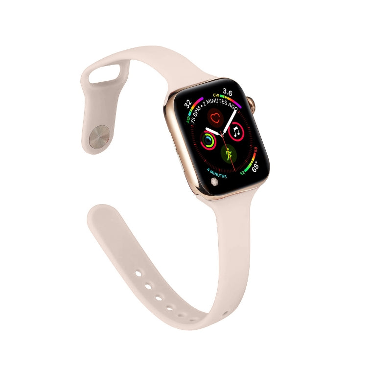 Lisslune | For Apple Watch 5/4 40mm & 3/2/1 38mm Thin Silicone Strap (Pink Silty)