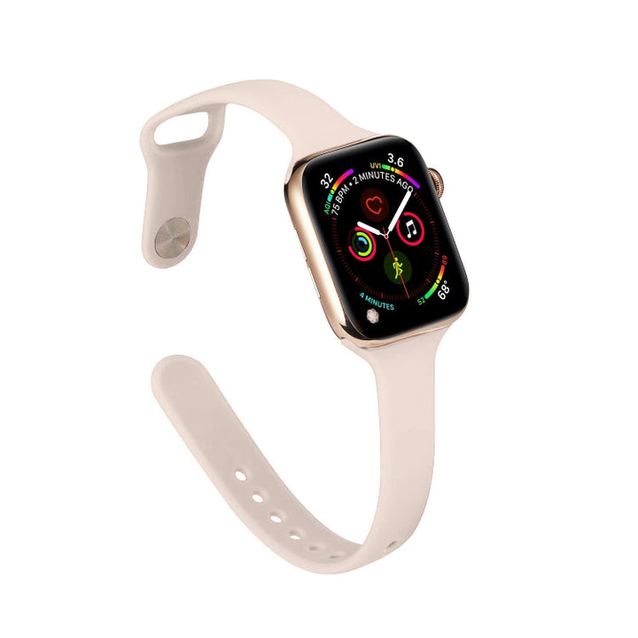 Lisslune | For Apple Watch 5/4 40mm & 3/2/1 38mm Thin Silicone Strap (Pink Silty)