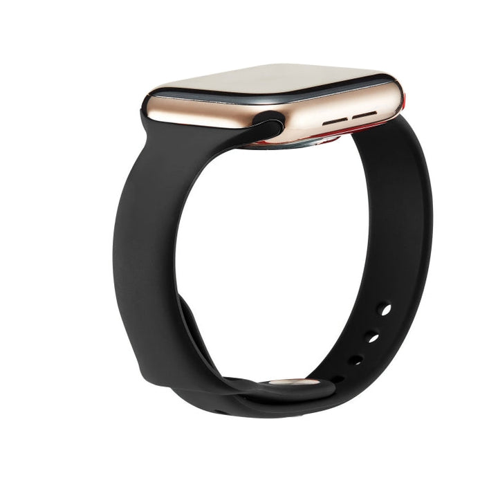Lisslune | For Apple Watch 5/4 40mm & 3/2/1 38mm Thin Silicone Watch Band (Black)