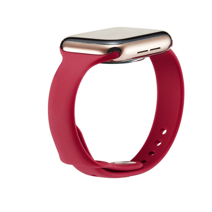 Lisslune | For Apple Watch 5/4 40mm & 3/2/1 38mm Thin Silicone Watch Strap (Rose Red)