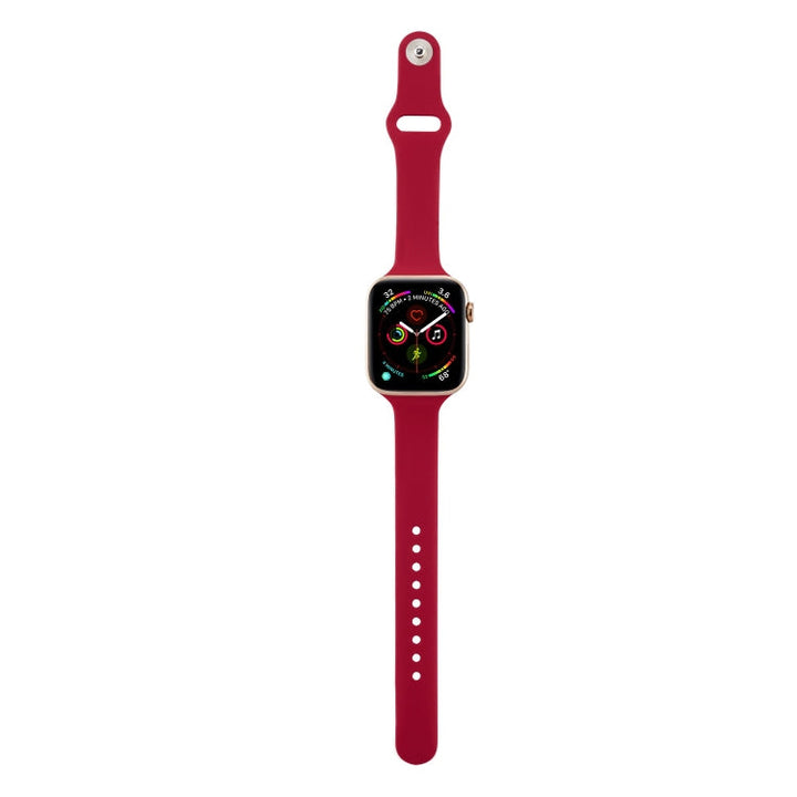 Lisslune | For Apple Watch 5/4 40mm & 3/2/1 38mm Thin Silicone Watch Strap (Rose Red)