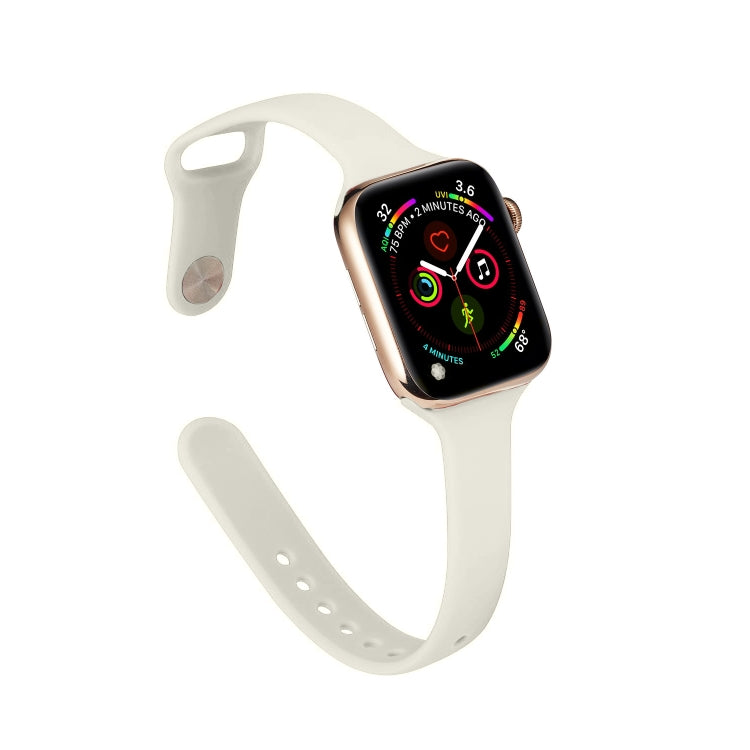 Lisslune | For Apple Watch 5/4 40mm & 3/2/1 38mm Thin Silicone Watch Strap (Creamy White)
