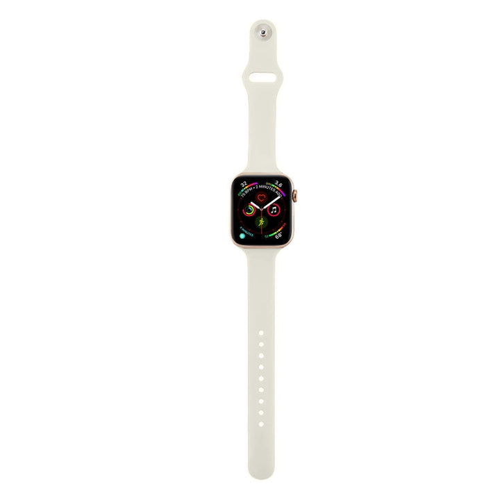 Lisslune | For Apple Watch 5/4 40mm & 3/2/1 38mm Thin Silicone Watch Strap (Creamy White)