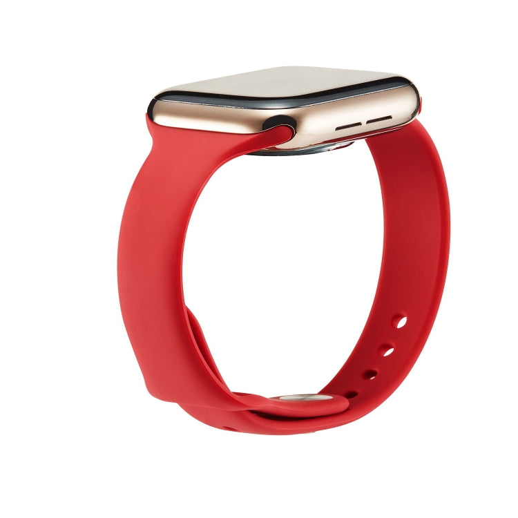 Lisslune | For Apple Watch 5/4 40mm & 3/2/1 38mm Thin Silicone Watch Band (Camelia Red)