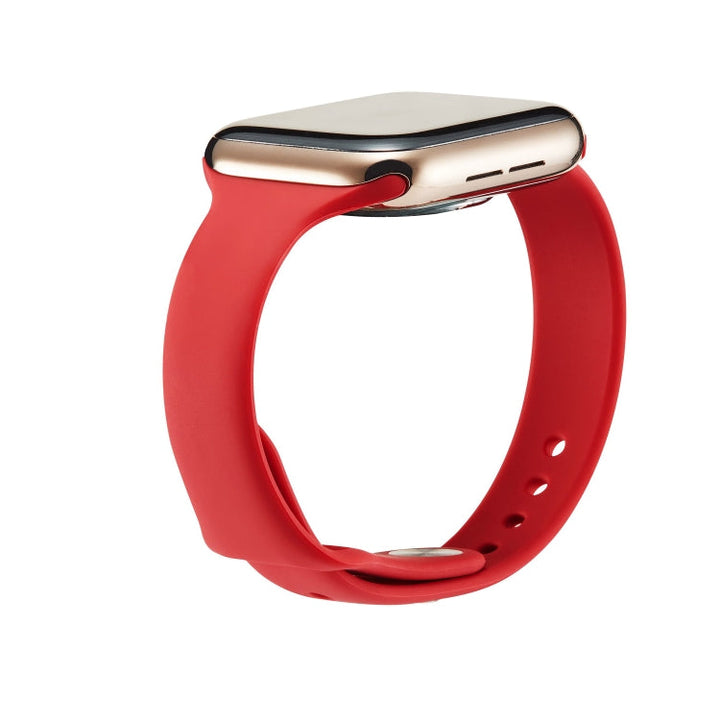 Lisslune | For Apple Watch 5/4 40mm & 3/2/1 38mm Thin Silicone Watch Band (Camelia Red)