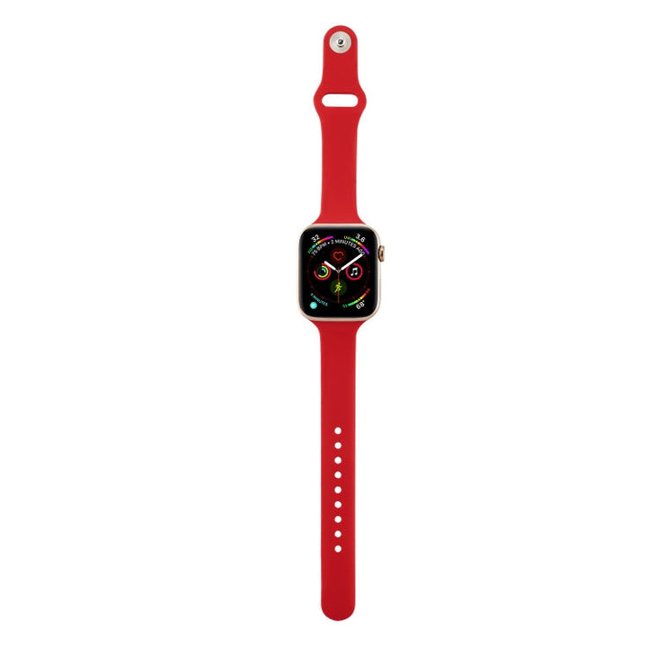 Lisslune | For Apple Watch 5/4 40mm & 3/2/1 38mm Thin Silicone Watch Band (Camelia Red)