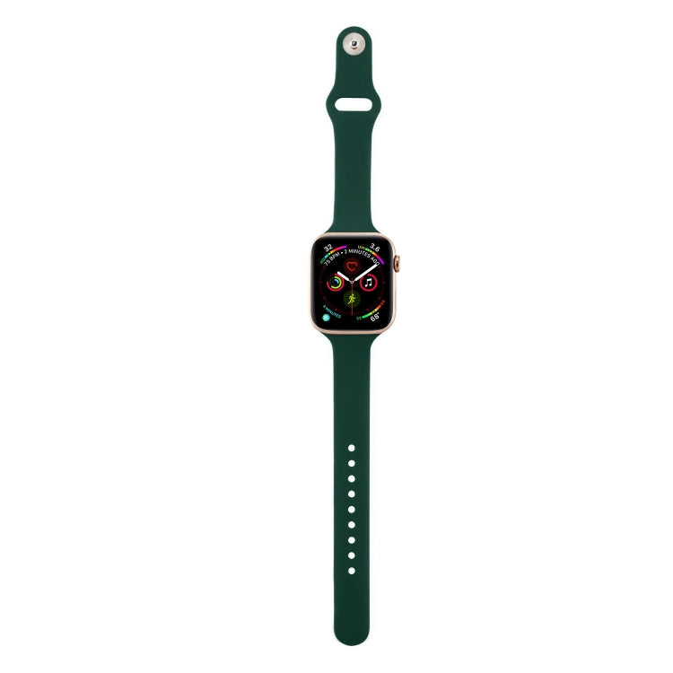 Lisslune | For Apple Watch 5/4 40mm & 3/2/1 38mm Thin Silicone Band (Dark Green)