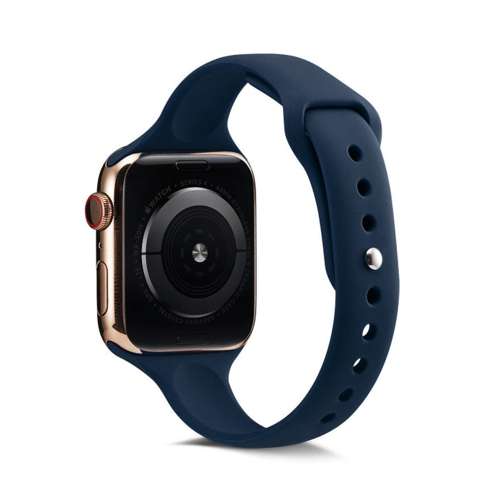 Lisslune | For Apple Watch 5/4 40mm & 3/2/1 38mm Thin Silicone Band (Dark Blue)