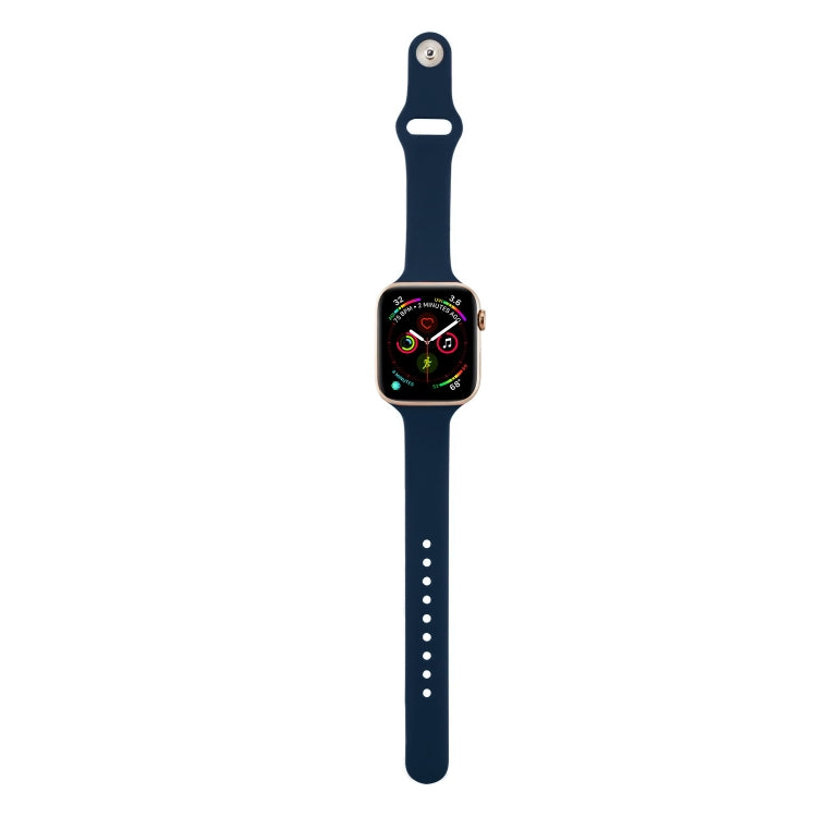 Lisslune | For Apple Watch 5/4 40mm & 3/2/1 38mm Thin Silicone Band (Dark Blue)