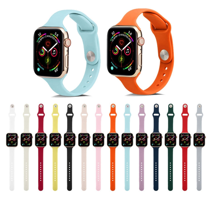Lisslune | For Apple Watch 5/4 40mm & 3/2/1 38mm Thin Silicone Strap (Pink Silty)