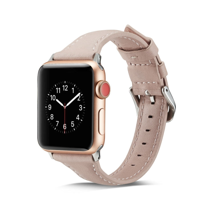 Lisslune | For Apple Watch 5/4 44mm & 3/2/1 42mm Thin Leather Band (Pink)