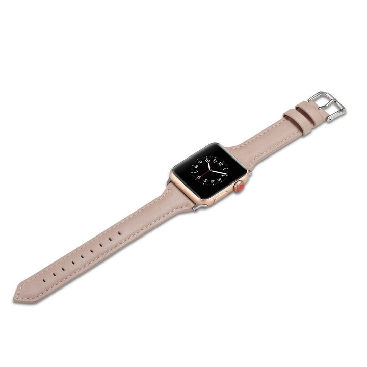 Lisslune | For Apple Watch 5/4 44mm & 3/2/1 42mm Thin Leather Band (Pink)