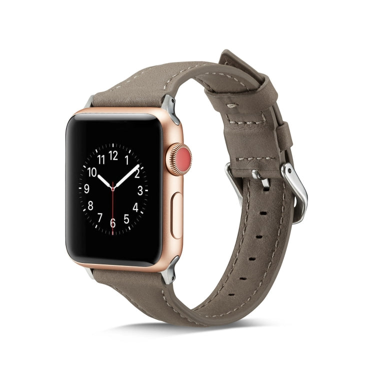Lisslune | For Apple Watch 5/4 40mm & 3/2/1 38mm Thin Leather Strap (Gray)