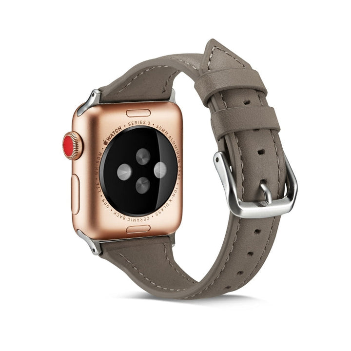 Lisslune | For Apple Watch 5/4 40mm & 3/2/1 38mm Thin Leather Strap (Gray)
