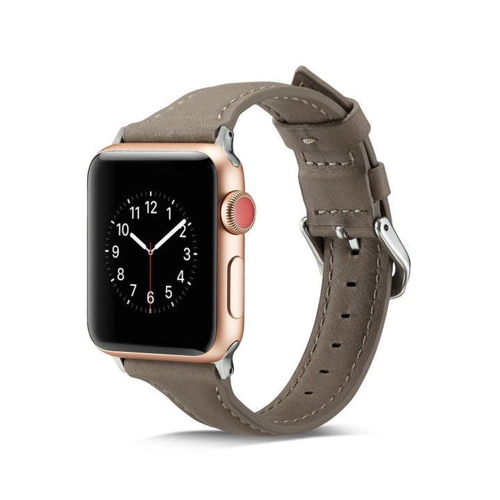 Lisslune | For Apple Watch 5/4 40mm & 3/2/1 38mm Thin Leather Strap (Gray)