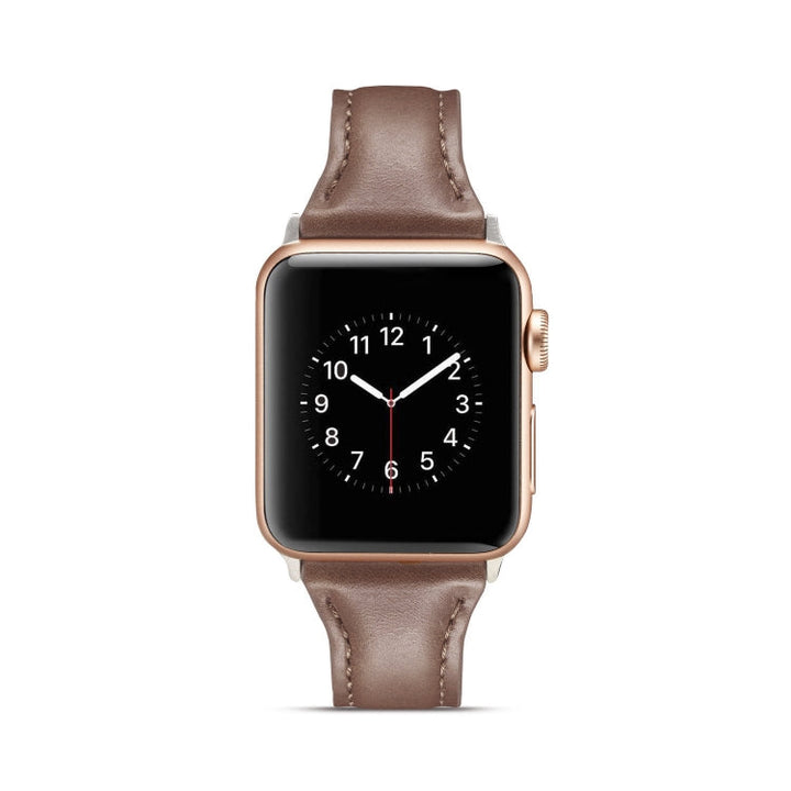 Lisslune | For Apple Watch 5/4 40mm and 3/2/1 38mm Thin Leather Band (Coffee)