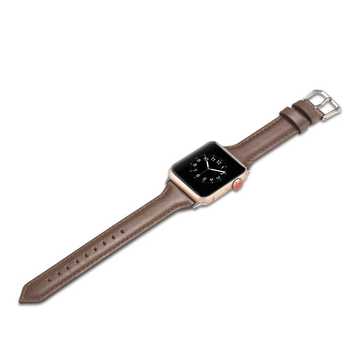 Lisslune | For Apple Watch 5/4 40mm and 3/2/1 38mm Thin Leather Band (Coffee)