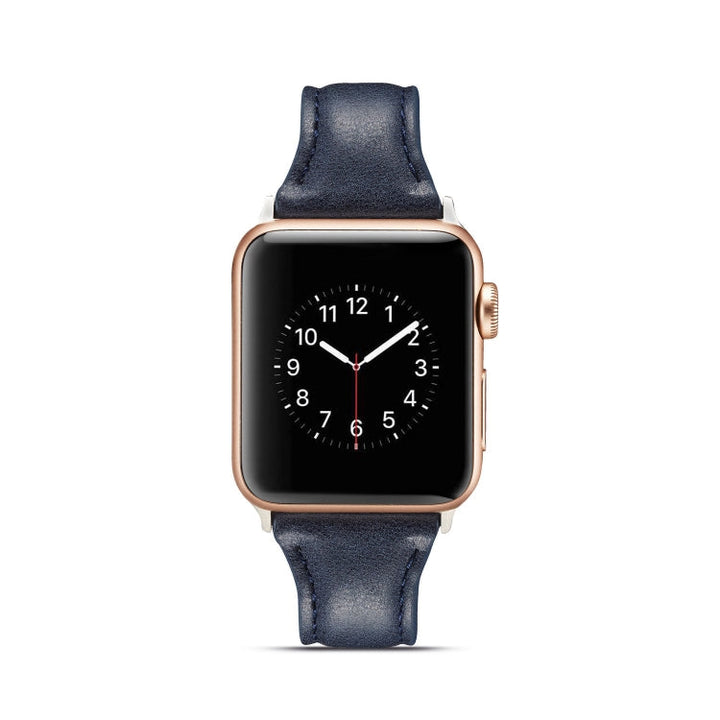 Lisslune | For Apple Watch 5/4 40mm & 3/2/1 38mm Thin Leather Strap (Blue)