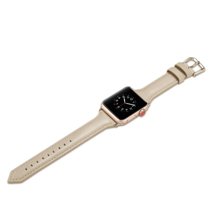 Lisslune | For Apple Watch 5/4 40mm & 3/2/1 38mm Thin Leather Strap (Cream White)