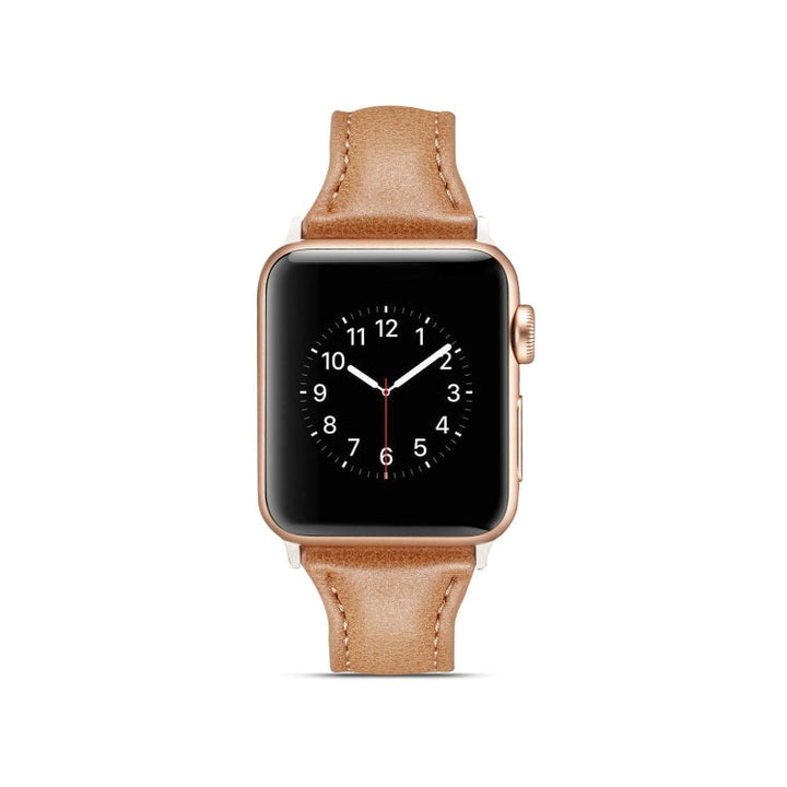 Lisslune | For Apple Watch 5/4 40mm & 3/2/1 38mm Thin Leather Strap (Brown)