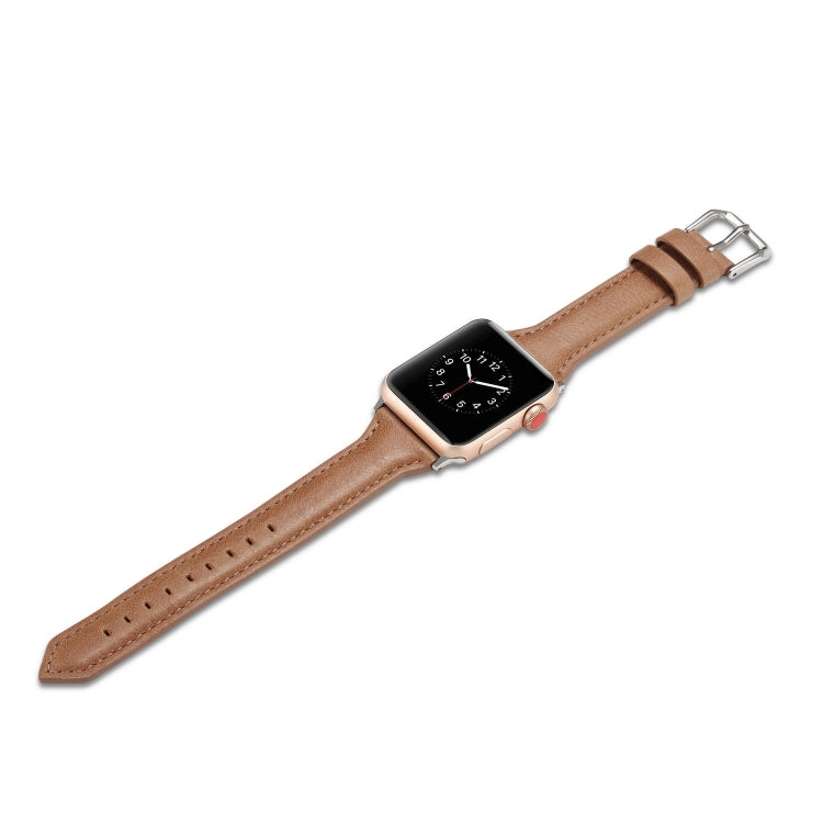 Lisslune | For Apple Watch 5/4 40mm & 3/2/1 38mm Thin Leather Strap (Brown)