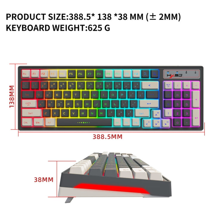 Lisslune | HXSJ L900 RGB Backlit Two-Color Injection Molding Keycaps 2.4G Wireless Keyboard