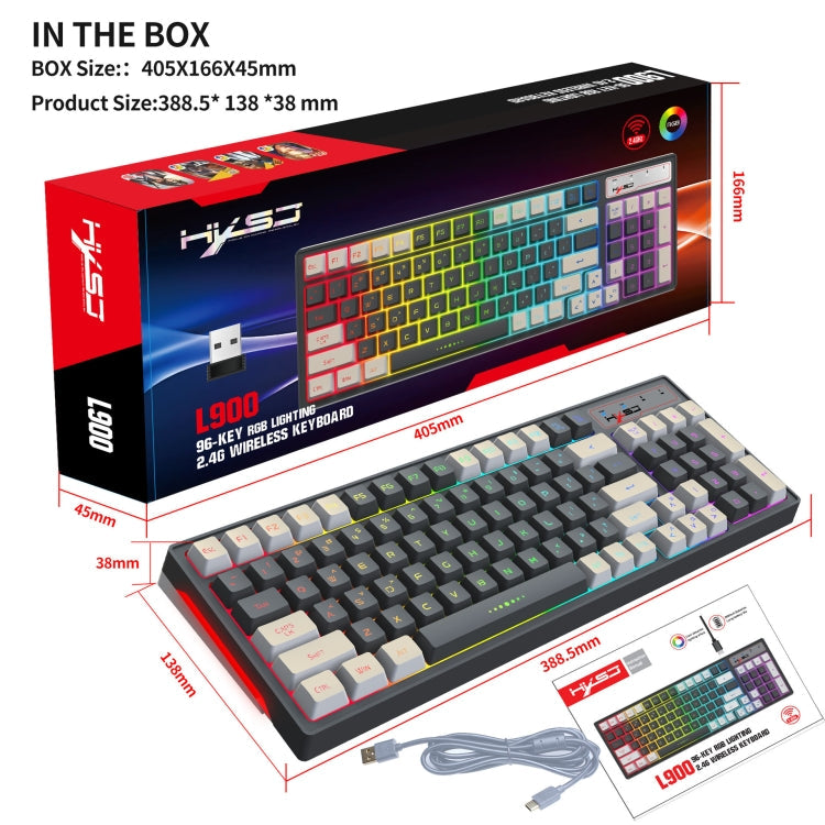 Lisslune | HXSJ L900 RGB Backlit Two-Color Injection Molding Keycaps 2.4G Wireless Keyboard