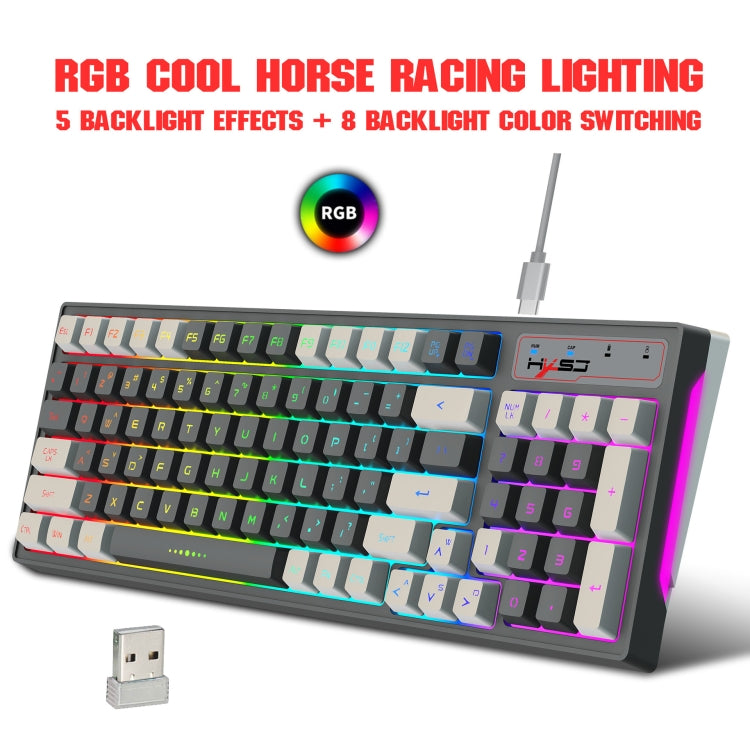 Lisslune | HXSJ L900 RGB Backlit Two-Color Injection Molding Keycaps 2.4G Wireless Keyboard