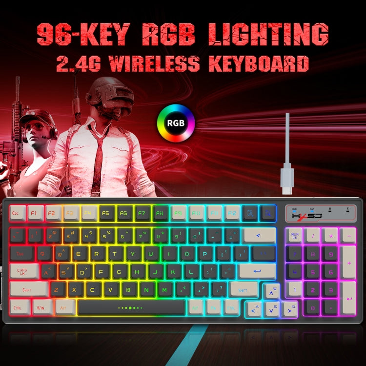 Lisslune | HXSJ L900 RGB Backlit Two-Color Injection Molding Keycaps 2.4G Wireless Keyboard