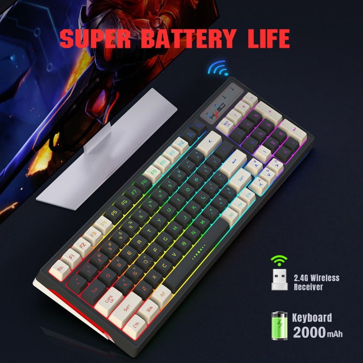 Lisslune | HXSJ L900 RGB Backlit Two-Color Injection Molding Keycaps 2.4G Wireless Keyboard