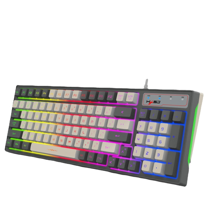 Lisslune | HXSJ V600 96-Key RGB Backlight Dual-Color Injection Molding Wired Gaming Keyboard