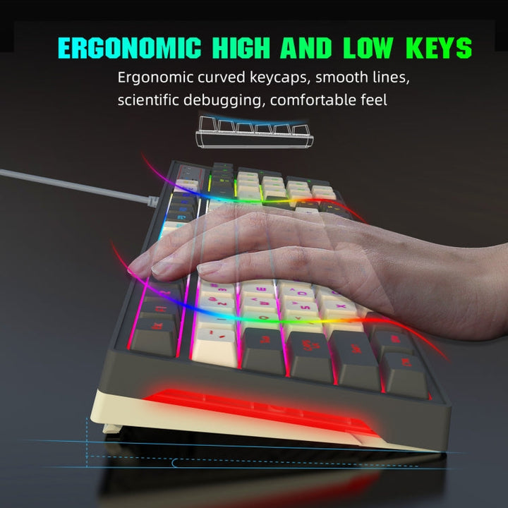 Lisslune | HXSJ V600 96-Key RGB Backlight Dual-Color Injection Molding Wired Gaming Keyboard
