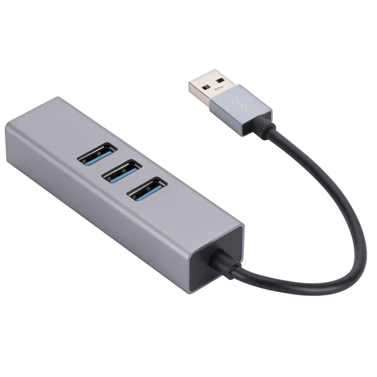 Lisslune | SL-030 USB to Gigabit Ethernet RJ45 & 3 x USB 3.0 Adapter Converter HUB (Gray)